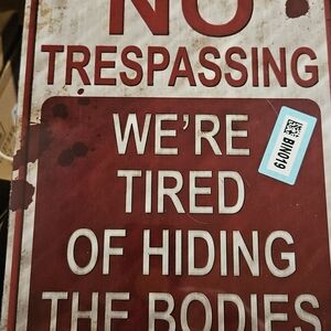 Red No Trespassing Sign